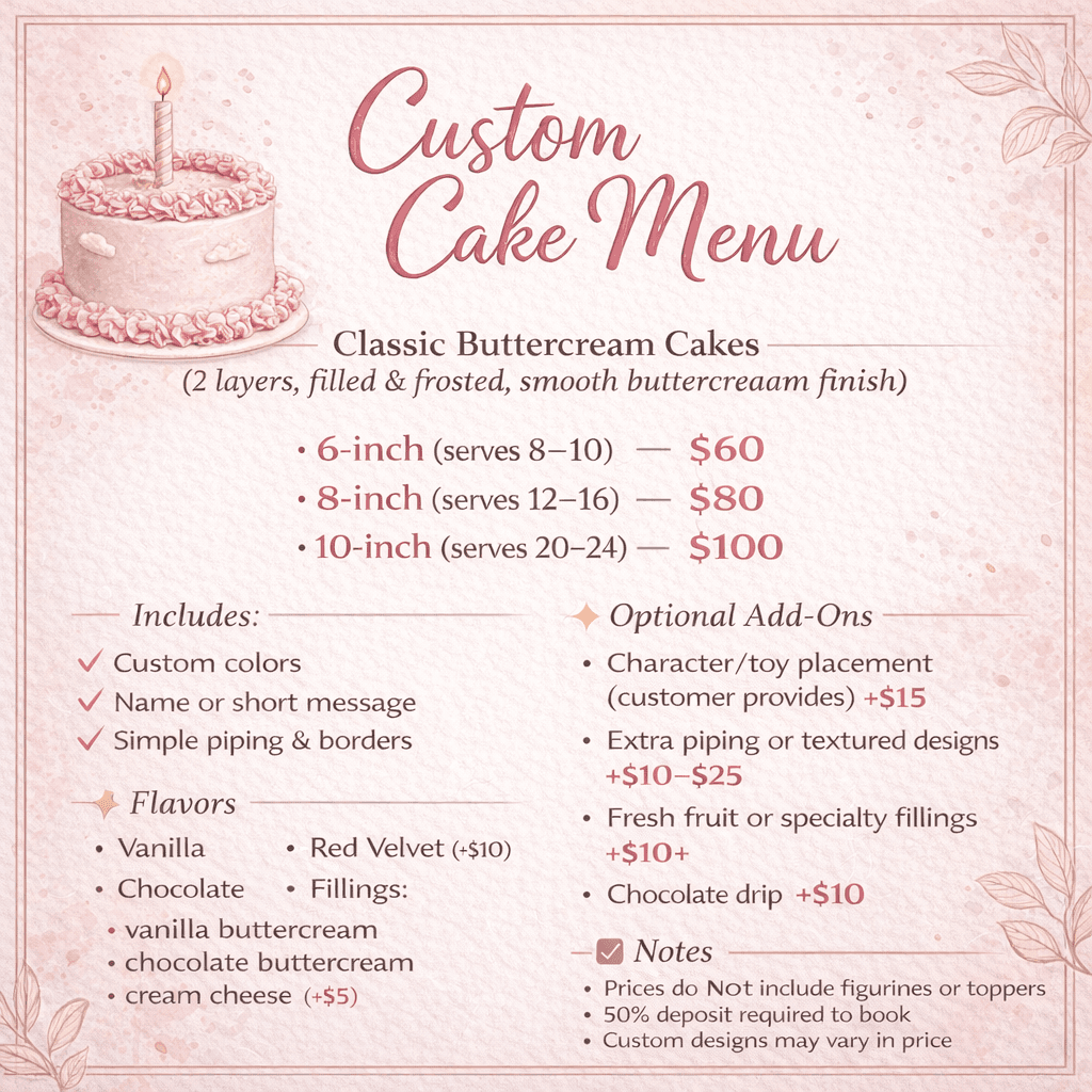 Custom cakes